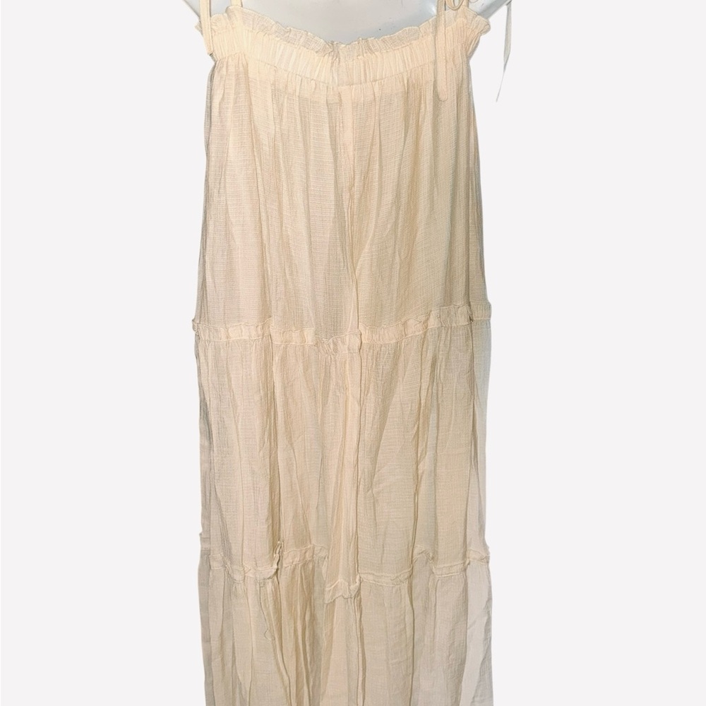 &Merci Kathleen Boho Tired Shoulder Ties Elegant Cream Maxi Dress - Picture 5 of 12
